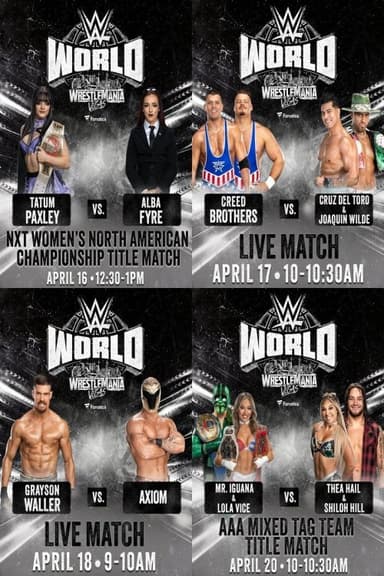 LIVE matches from WWE World: April 19, 2026 Part 2