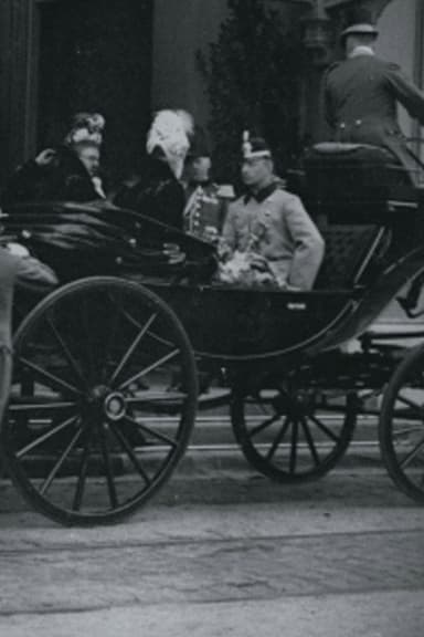 Intocht van hertog Hendrik van Mecklenburg en H.M. de koningin aan het Staatsspoor te 's-Gravenhage