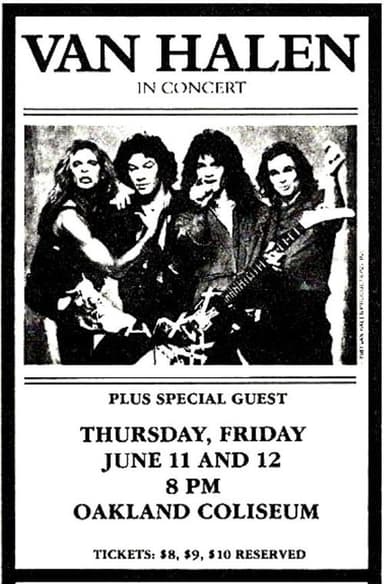 Van Halen: Oakland, CA @ Oakland Arena 1981