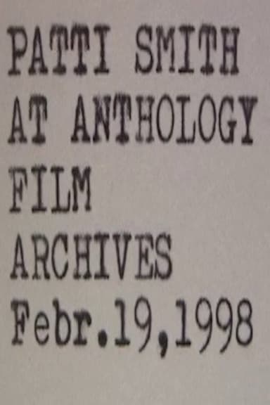 Patti Smith at Anthology Film Archives Febr. 19, 1998